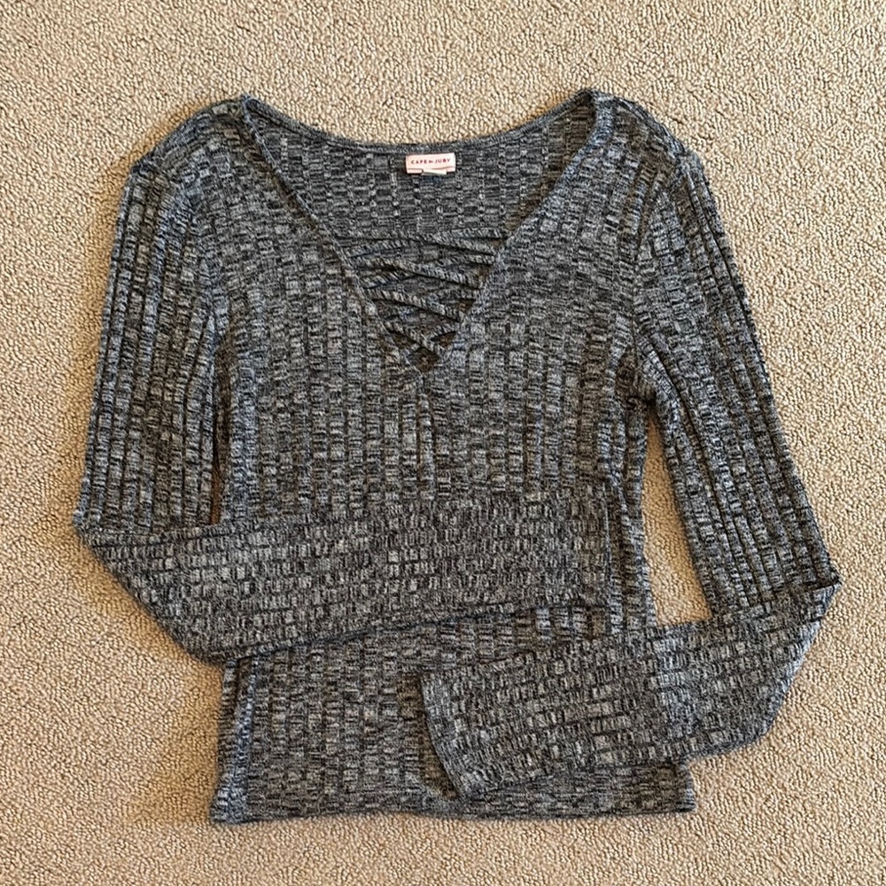 Cape Juby Gray Long Sleeve Top